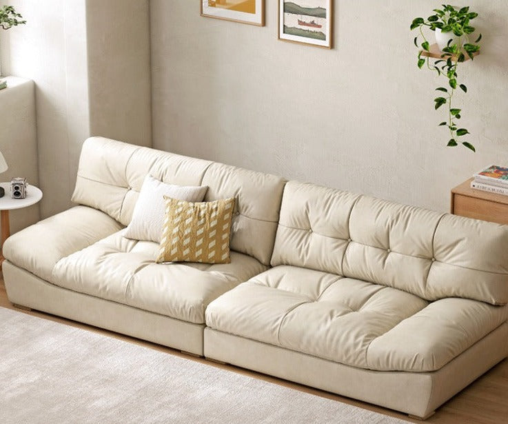 First Layer Cowhide Italian Style Sofa.