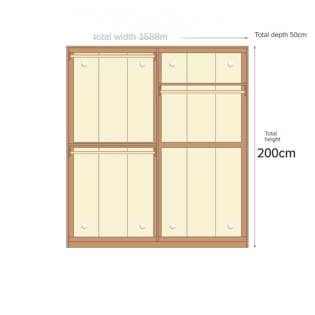 Oak Solid Wood Narrow Wardrobe.