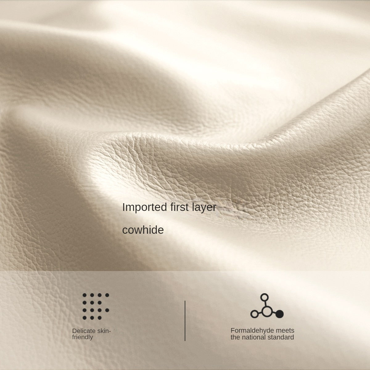 Genuine Leather, Ecological Cloud Leather Bed Cream Style Light Luxury