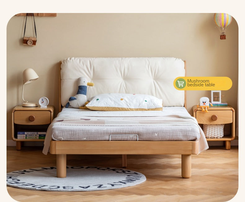 Cream style Organic Leather kid's Bed<