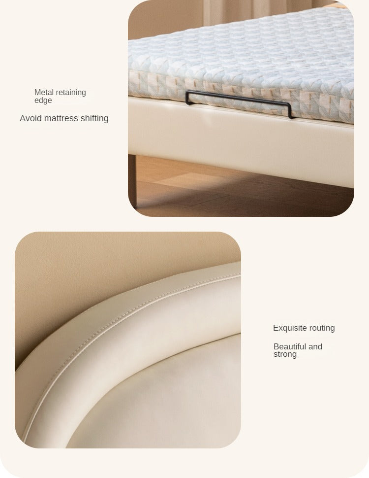 Cream style Organic Leather kid's Bed<