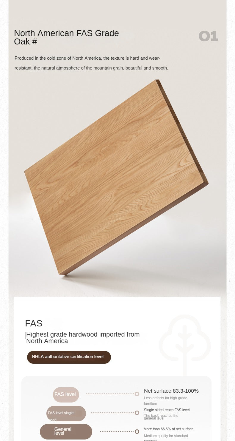 Oak Solid Wood Suspended Box Platform Bed, Headboard-Free Bed.