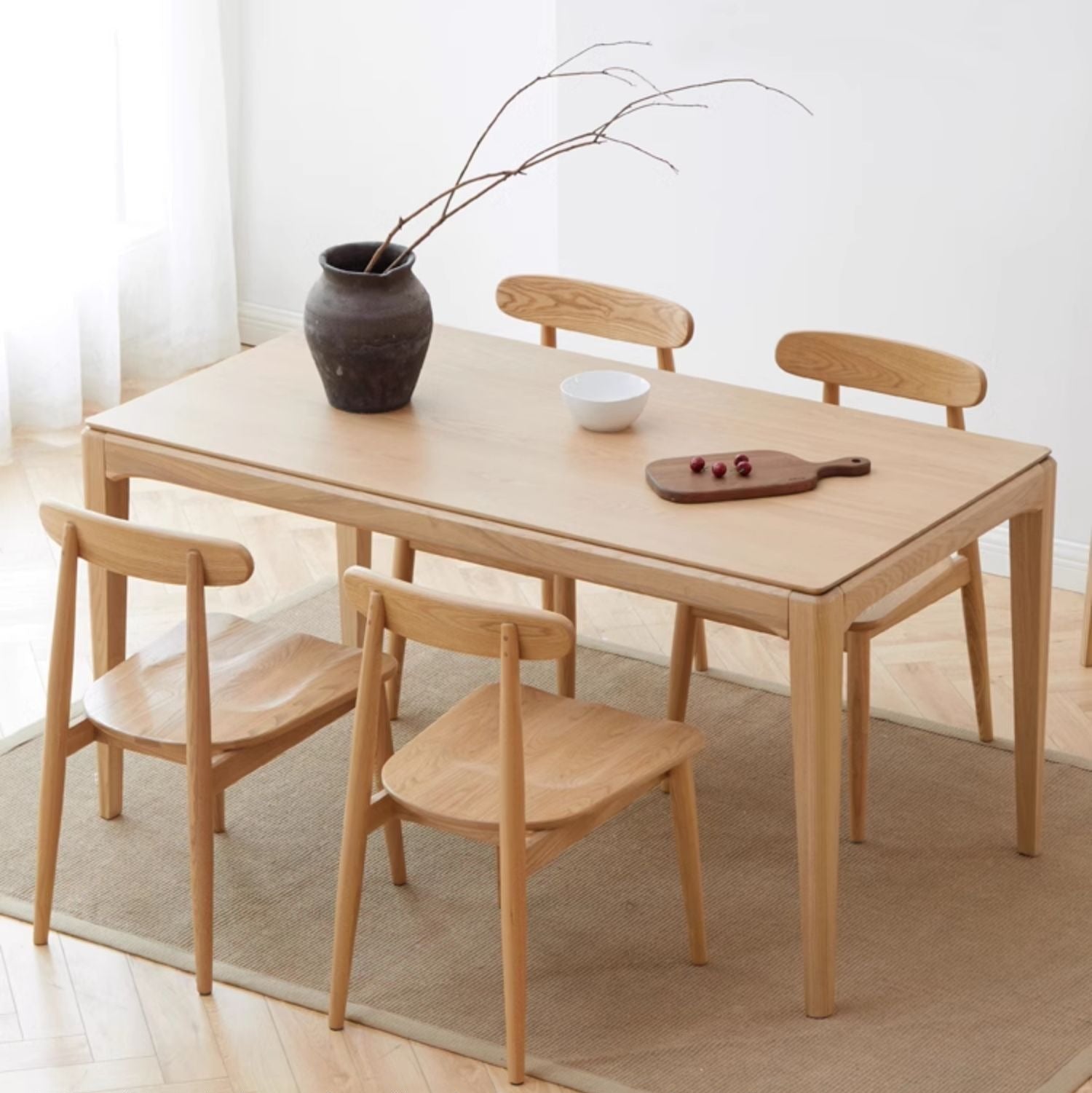Ash Solid Wood Rectangular Modern Dining Table