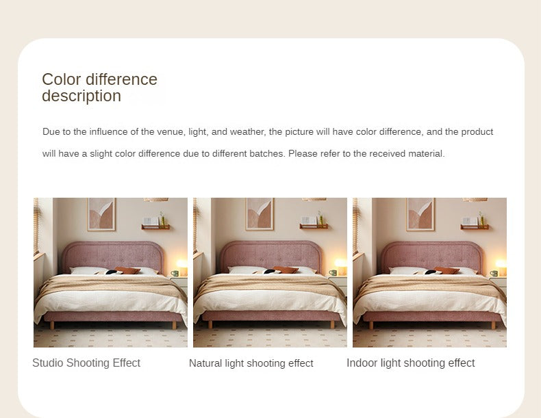 Fabric Pink Bed French Style