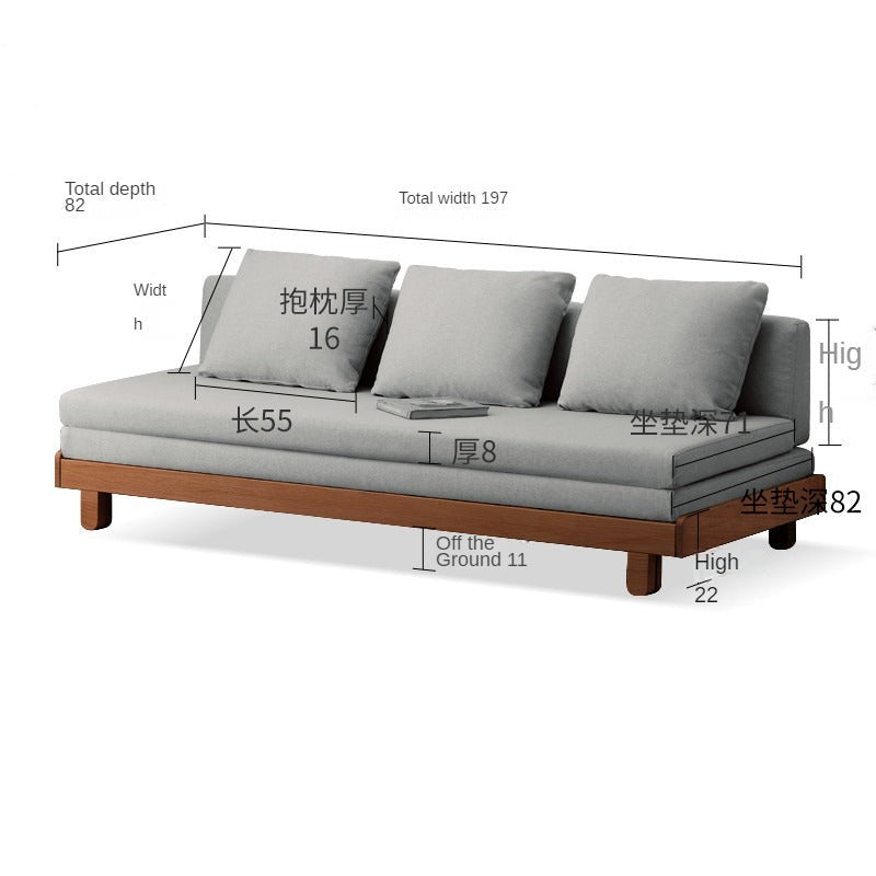 Oak, Beech solid wood sofa bed+
