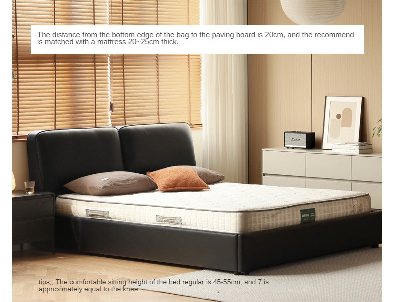 First Layer Of Yellow Cowhide Black Bed