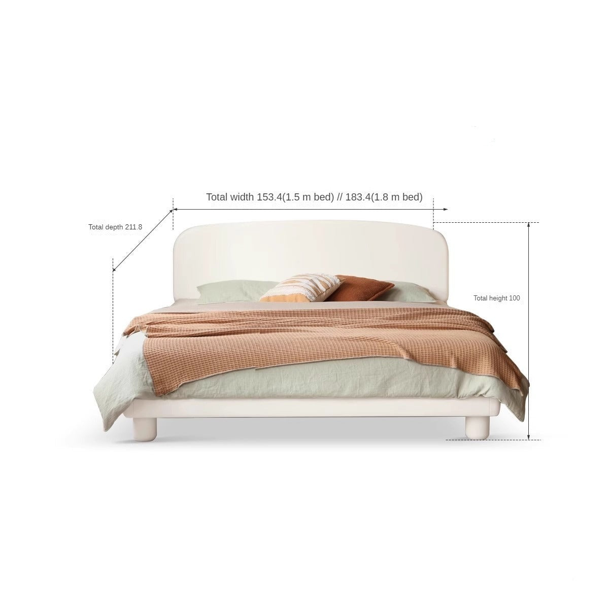 Poplar Solid Wood French Cream Style Bed