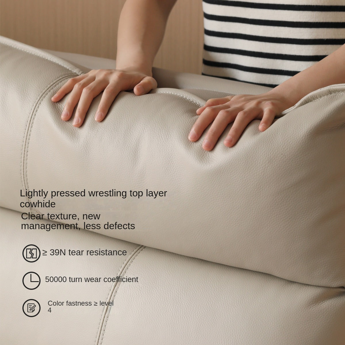 Cow Leather Bed ,Technology Cloth Wood Bed