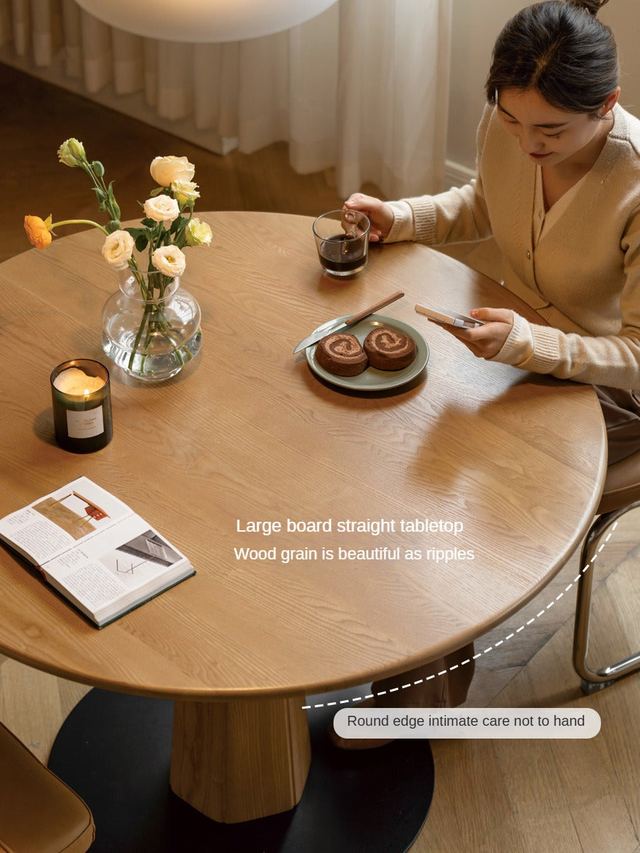 Ash Solid Wood Nordic Dining Round Table
