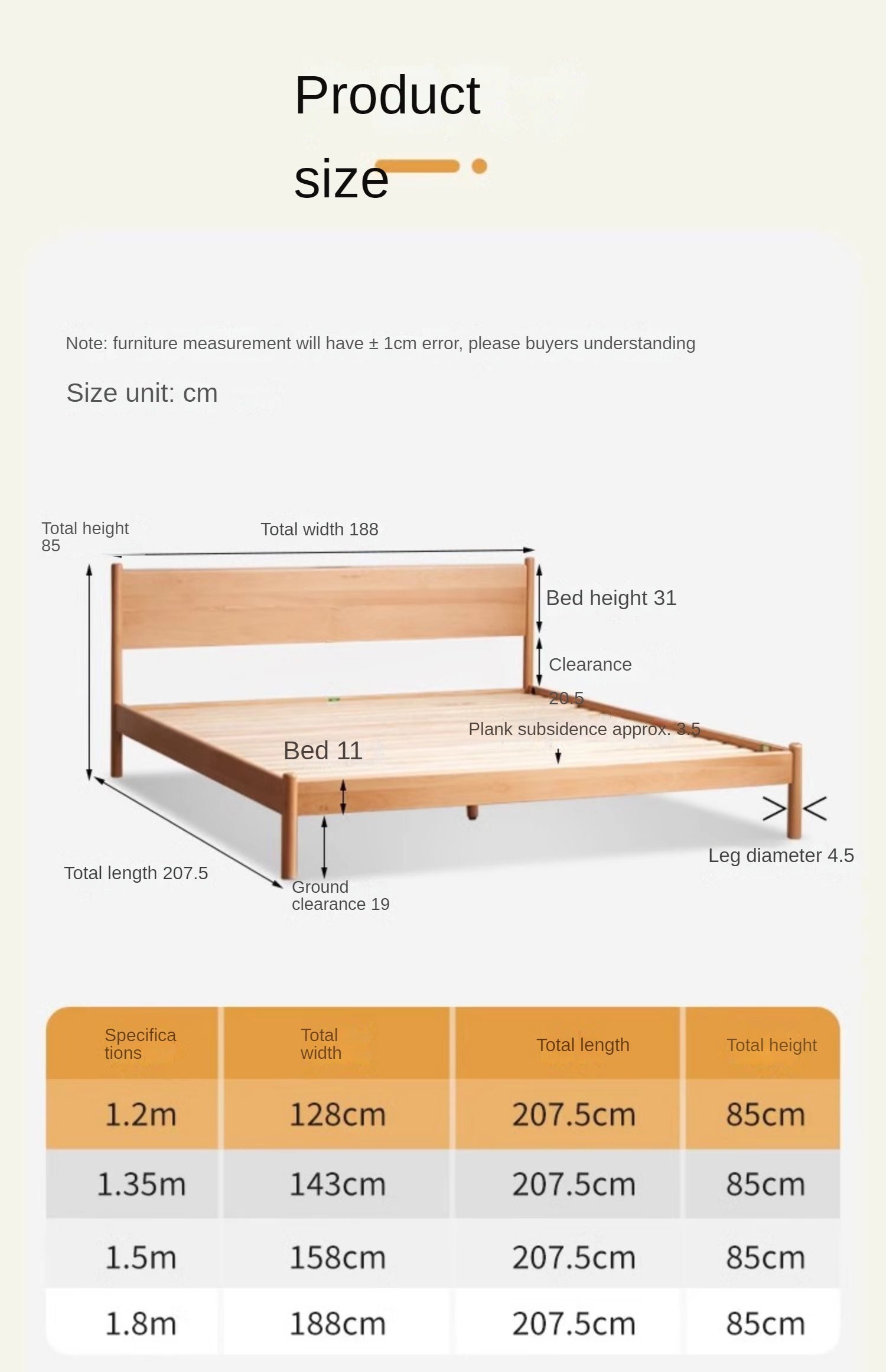 European Beech Solid Wood Bed