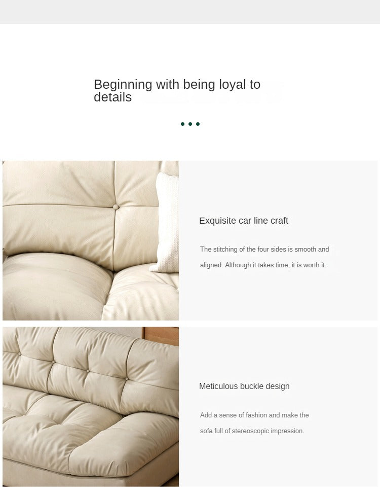 First Layer Cowhide Italian Style Sofa.