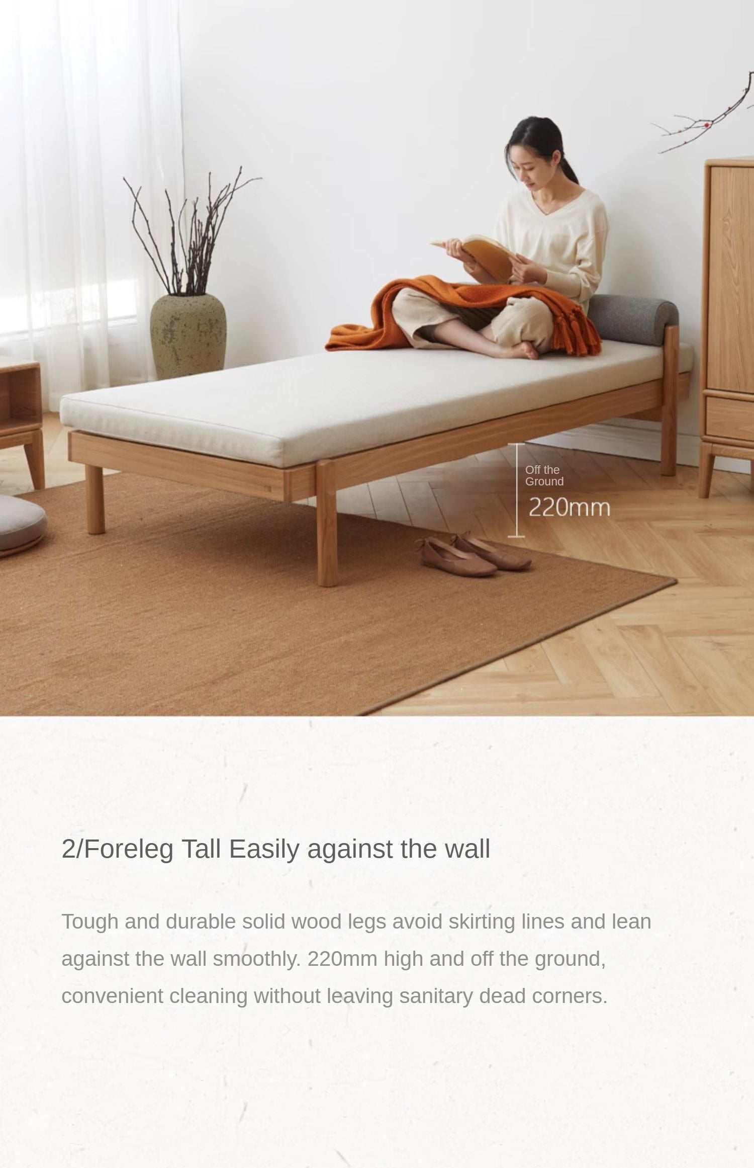 Ash Solid Wood Fabric Sofa.