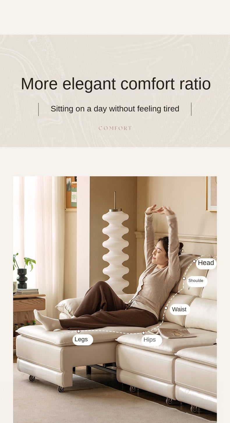 Ecological Cloud Leather Electric High Back Sofa Bed.