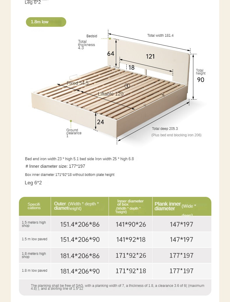 Rubber wood, Poplar solid wood white open box bed