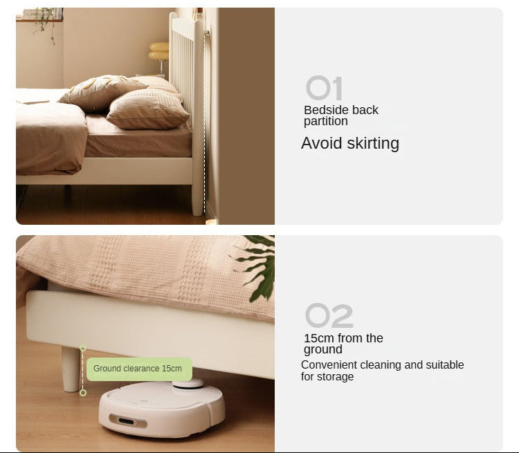 Poplar Solid Wood Cream Style Bed.