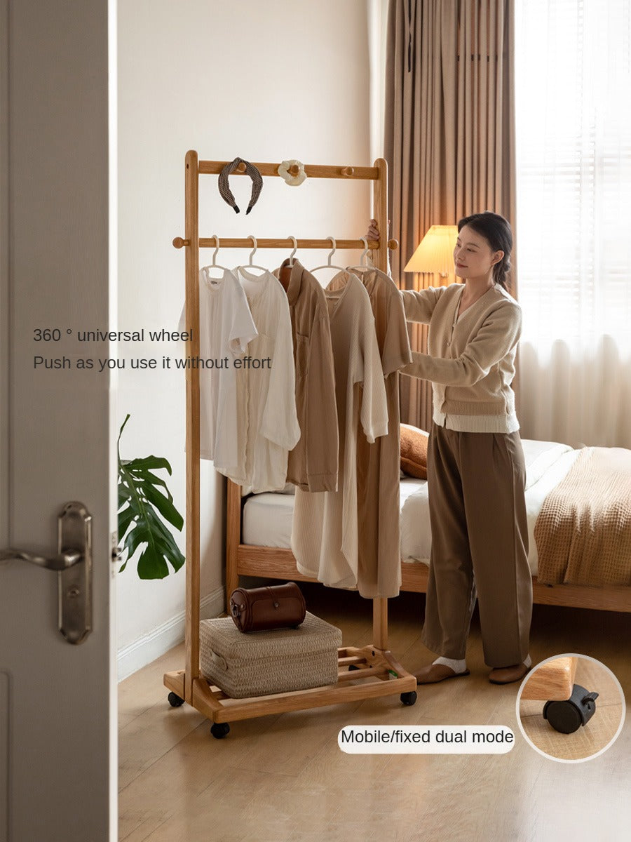 Oak, Birch, Solid Rubberwood Movable Hanger