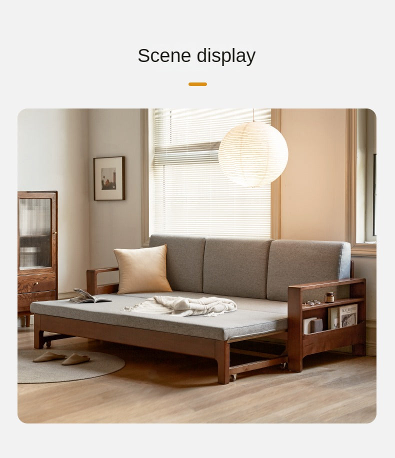 Oak, Beech Folding Multi-functional Storage Sofa Bed
