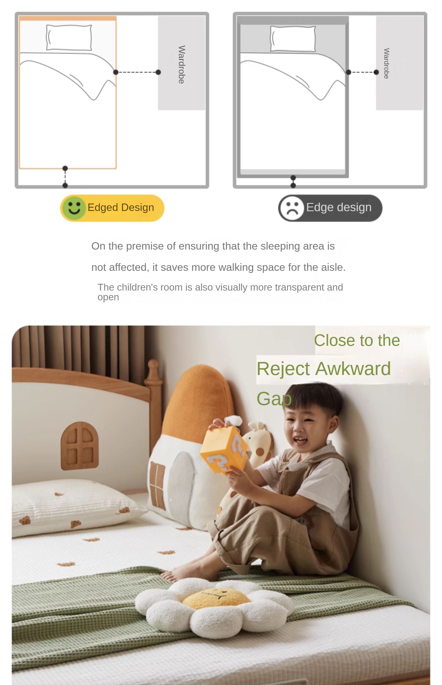 Beech Solid Wood Children's Single Bed.