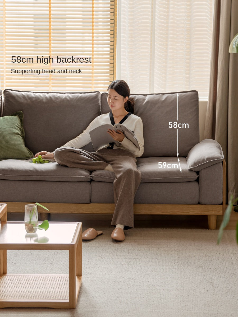 Ash Solid Wood Straight Sofa Modern.