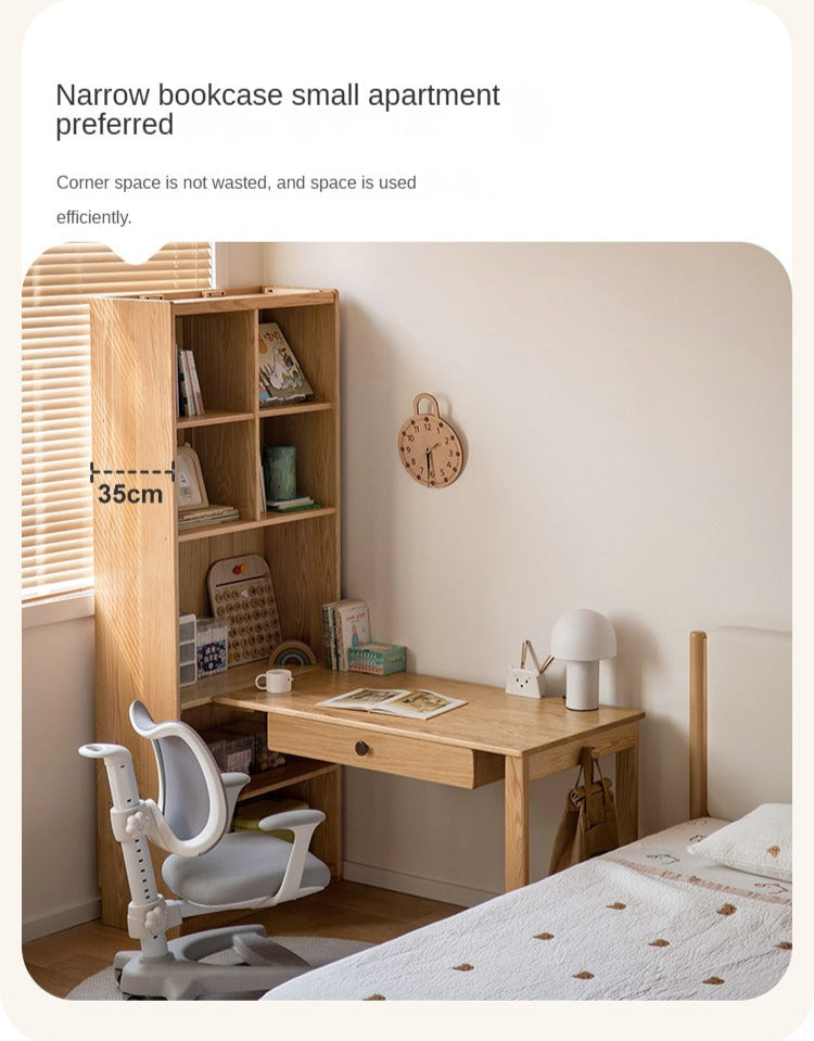 Oak Solid Wood Small Kids Bookshelf.
