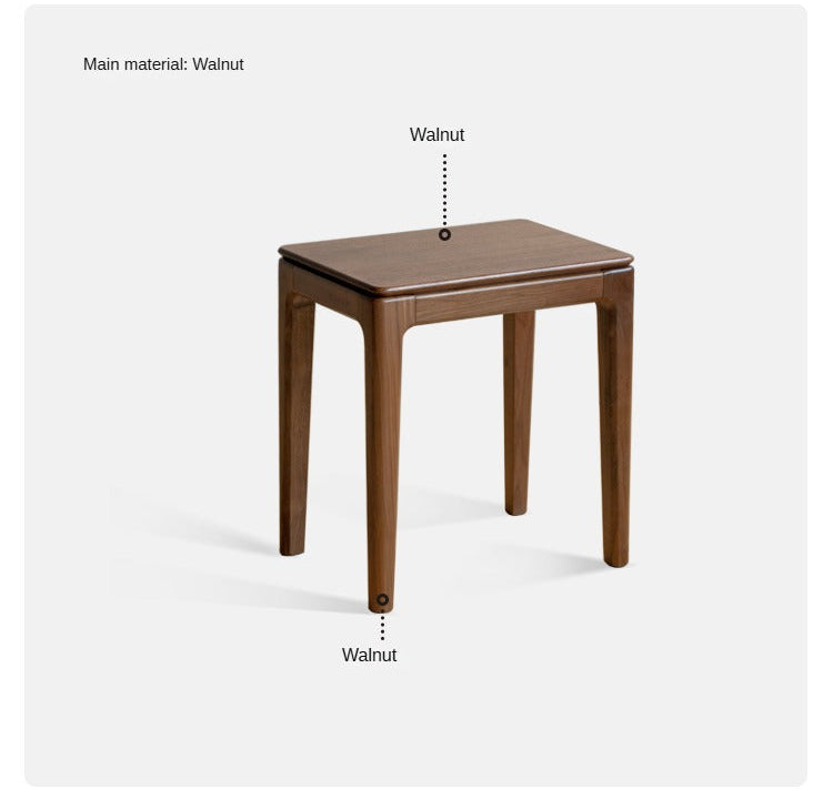 Black Walnut Solid Wood Makeup Stool