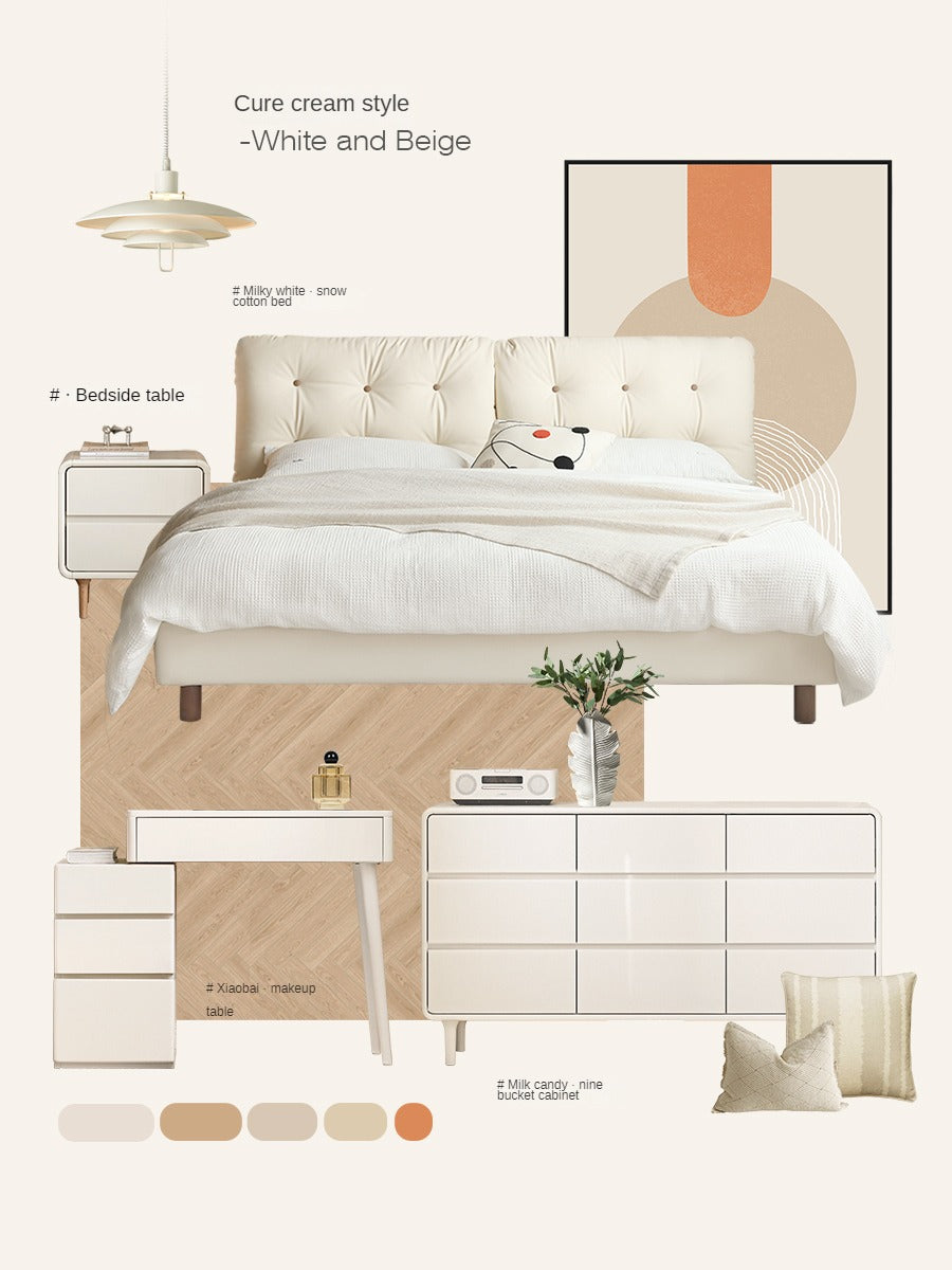 Ash Solid Wood Cream Style Chest of Drawers