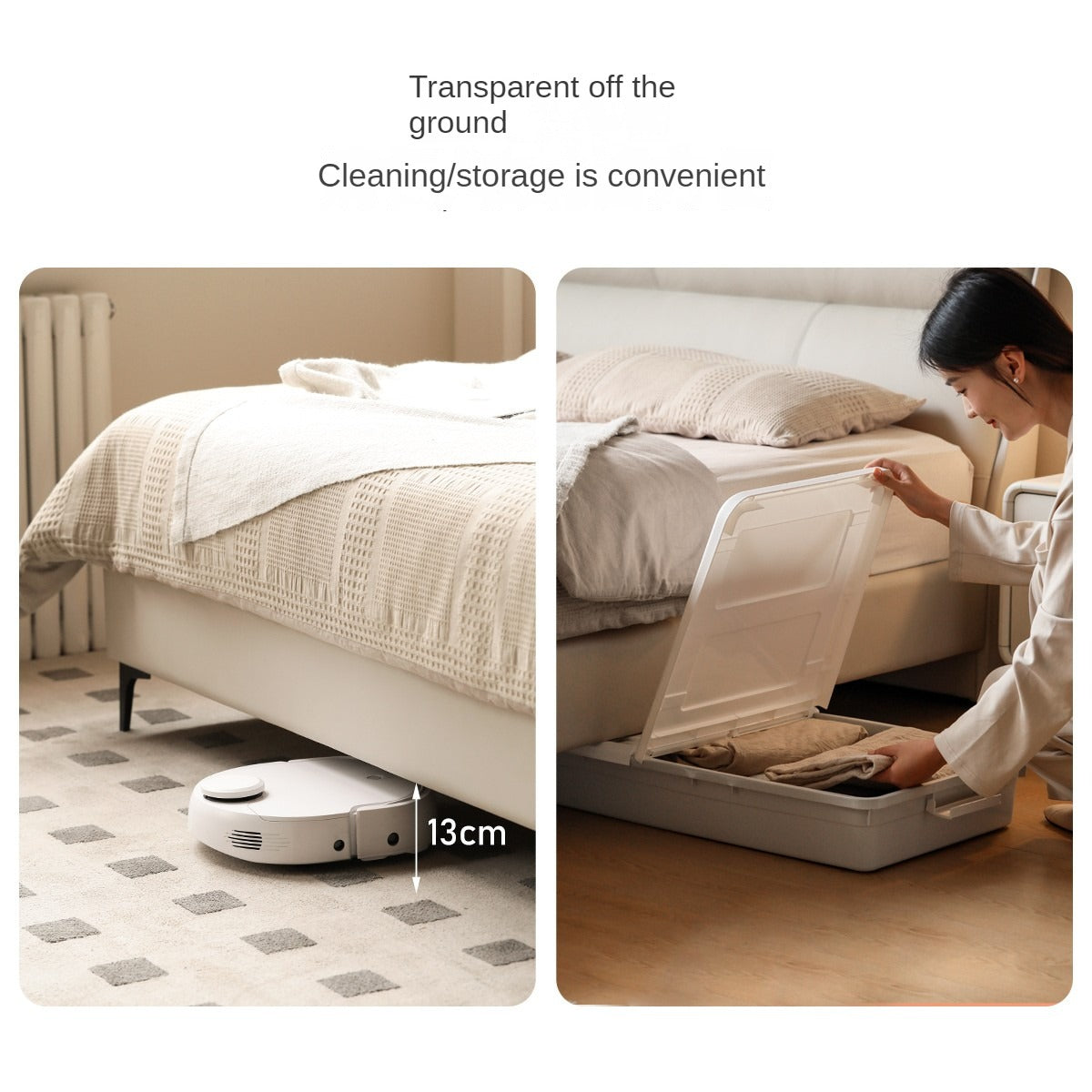 Genuine Leather Bed Cream First Layer Cowhide High Backrest Bed