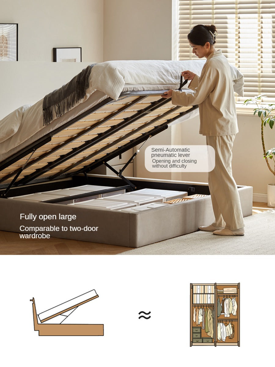 Technology cloth box platform bed, headboard-free bed
