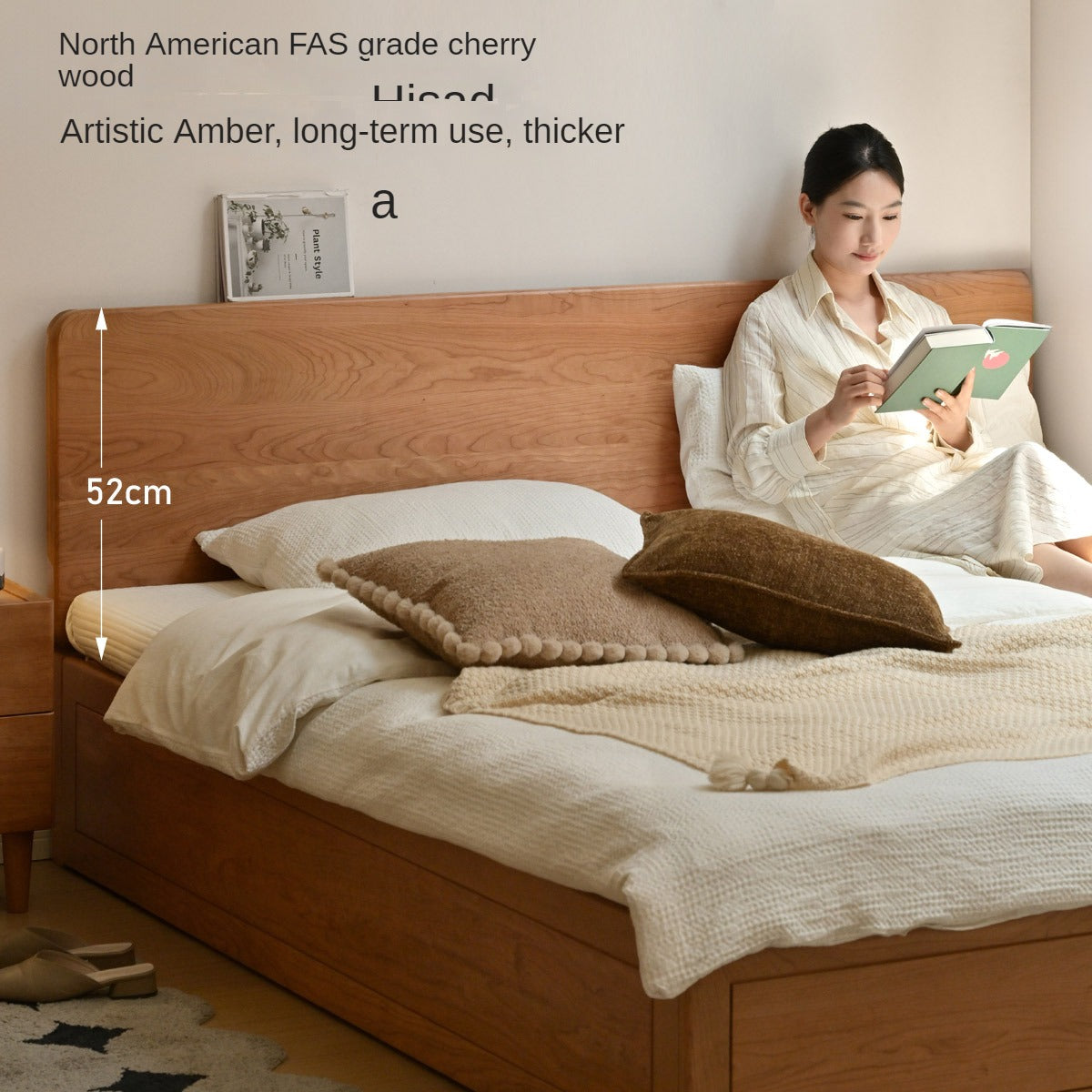 Cherry Solid Wood Box Bed