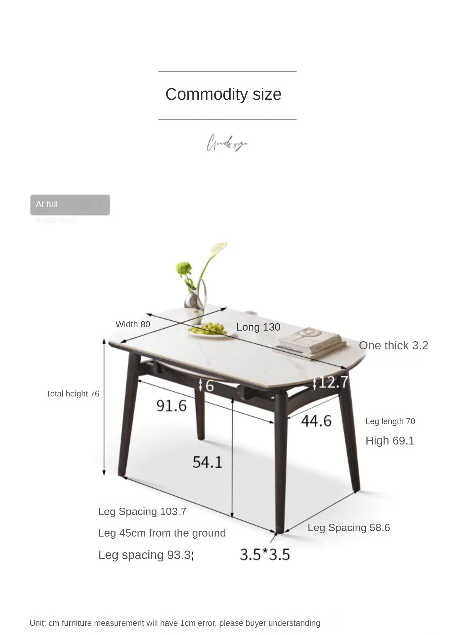 Oak Solid Wood Light Luxury Rock Retractable Dining Table