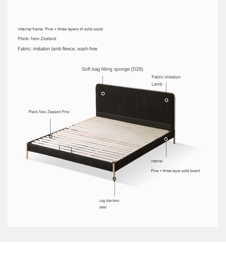 Fabric Bed Bauhaus Style Soft Bed