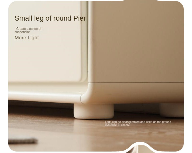 Poplar Solid Wood TV Cabinet Cream Style Floor Cabinet.