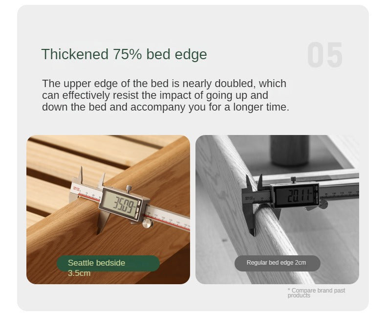 Oak Solid Wood Bed Nordic Modern