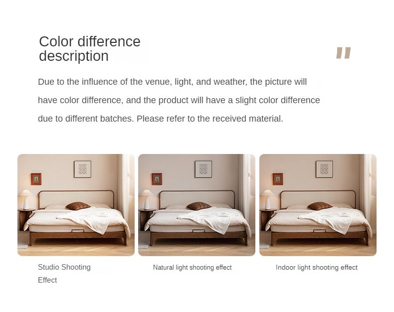 Rubber wood, Oak Solid Wood Bed Technology Fabric