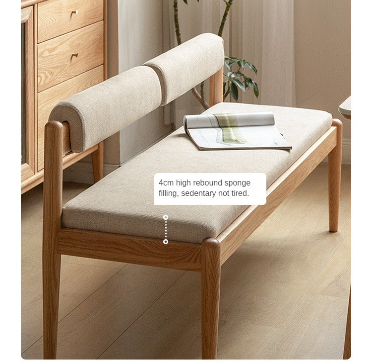 Black Walnut, Oak Solid Wood Soft Bench