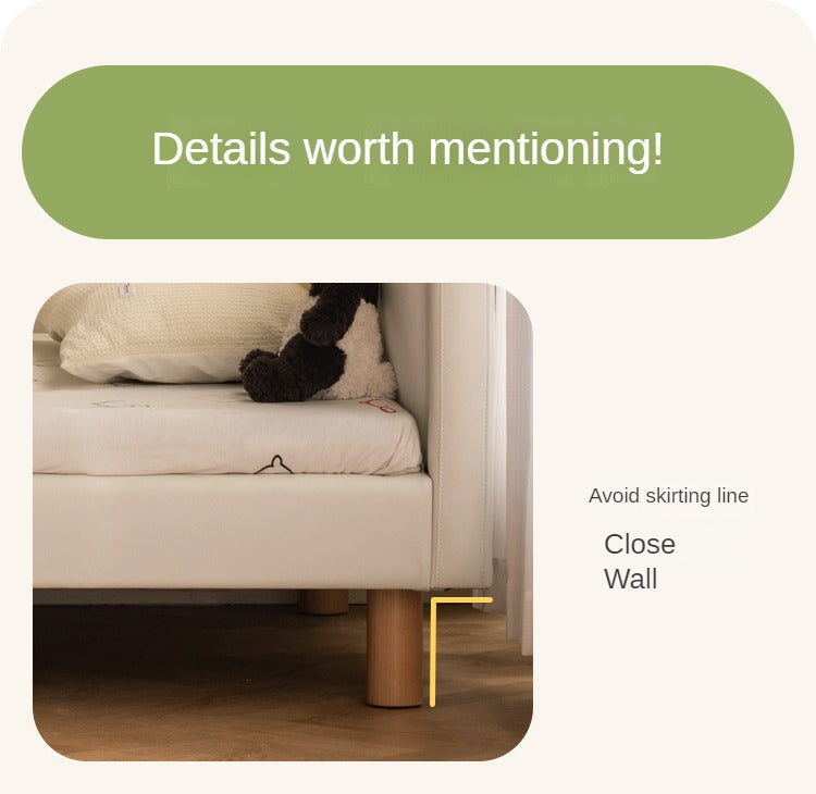 Cream style Organic Leather kid's Bed<