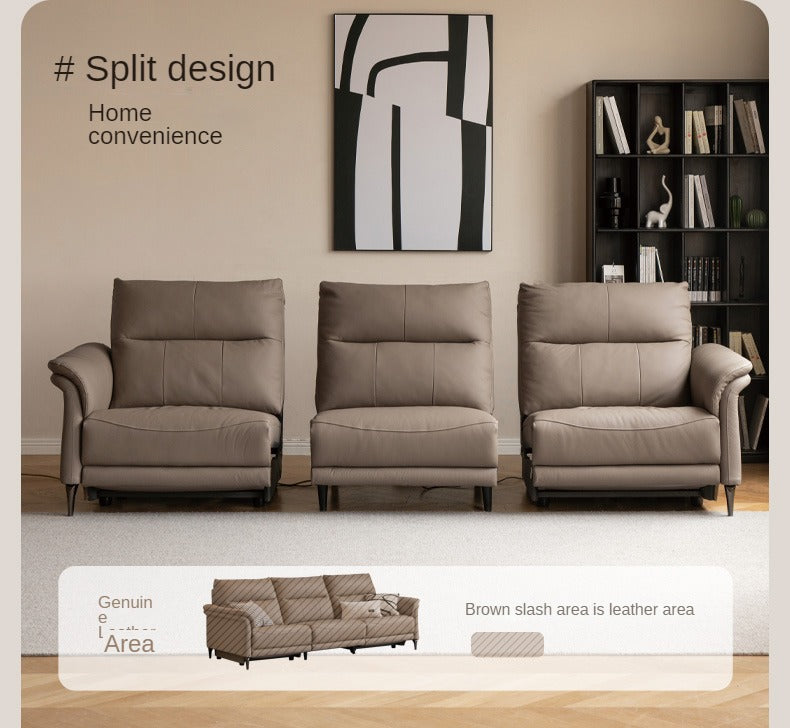 First Layer Leather Multifunctional Electric Telescopic Sofa.