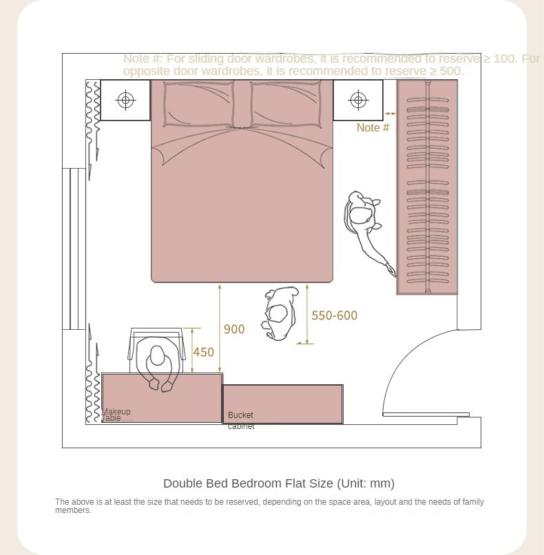 Fabric Pink Bed French Style