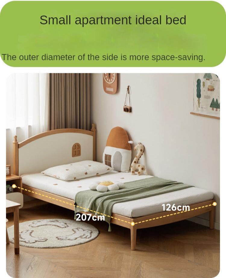 Beech Solid Wood Children's Single Bed.