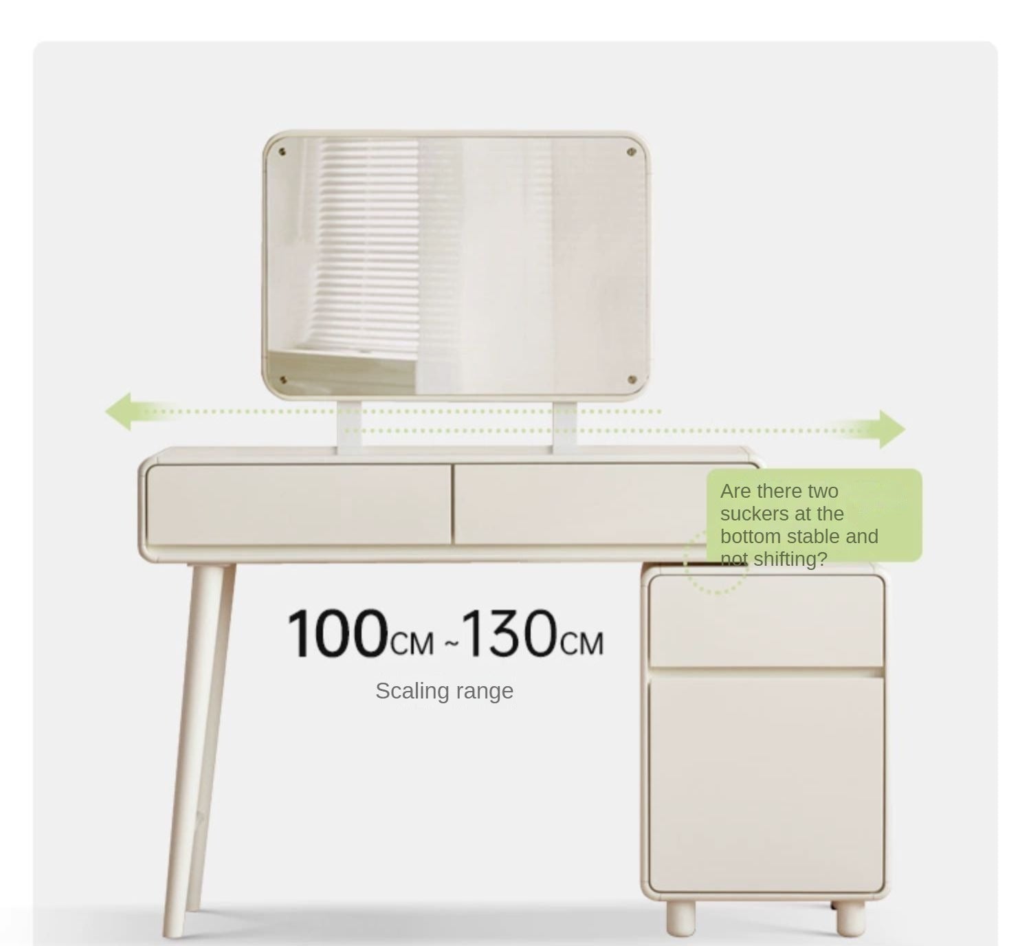 Poplar solid wood Milky telescopic dressing table