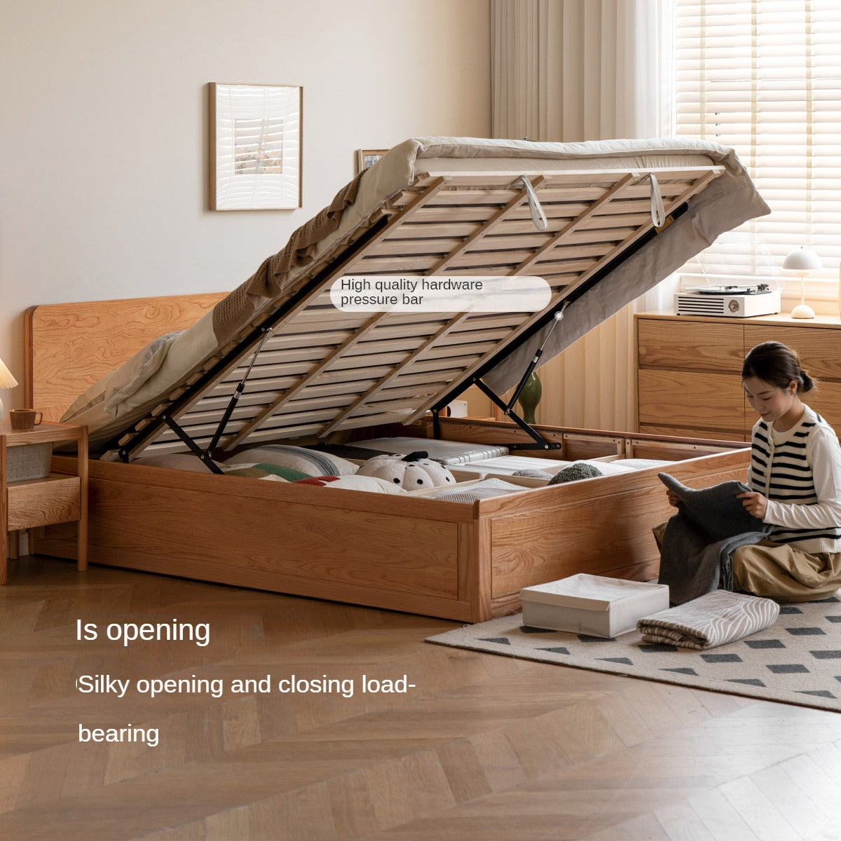 Cherry Solid Wood Box Bed