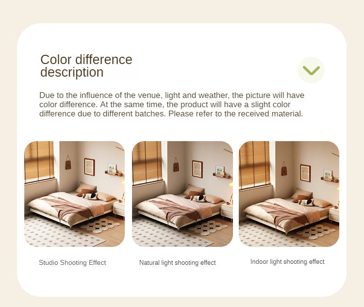 Poplar solid wood platform bed, headboard-free bed