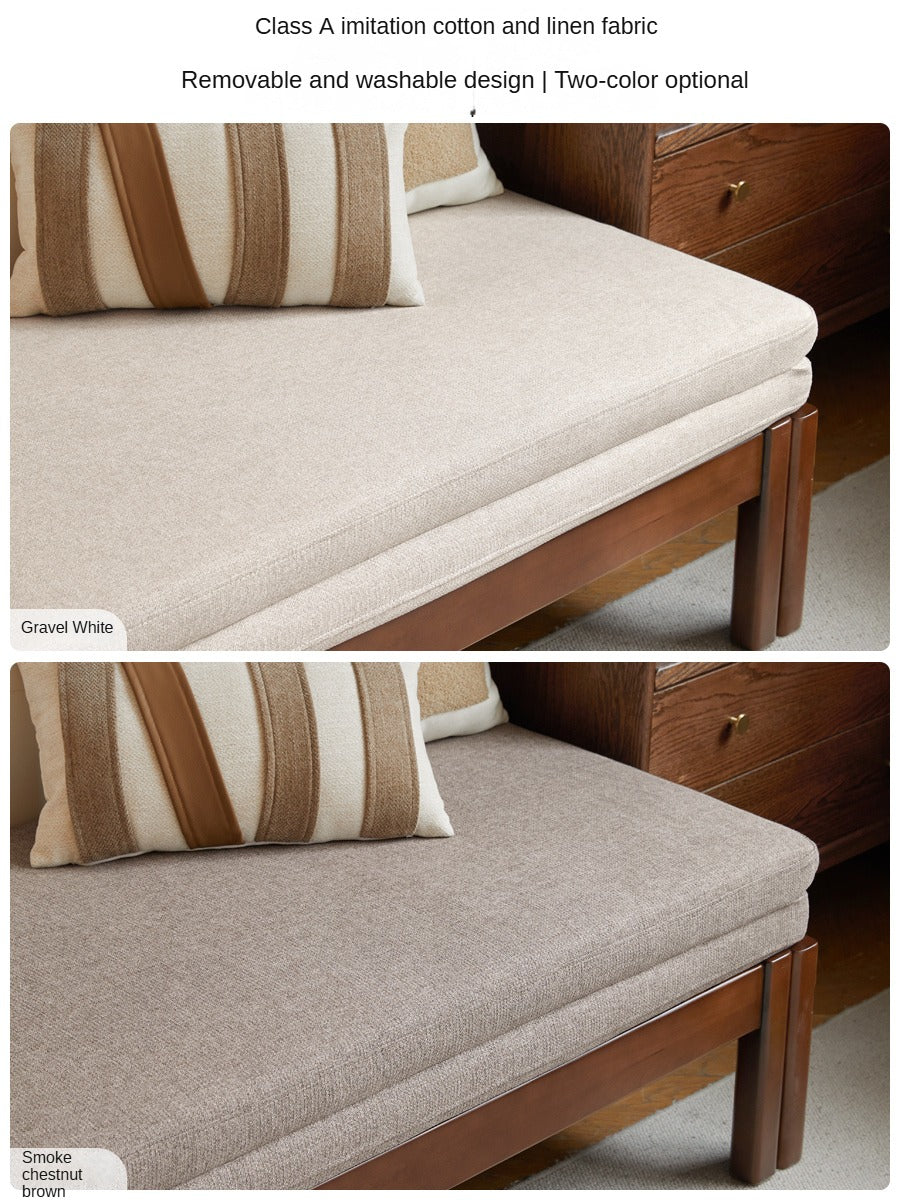 Beech Solid Wood Sofa Folding Dual Purpose Bed Sofa.