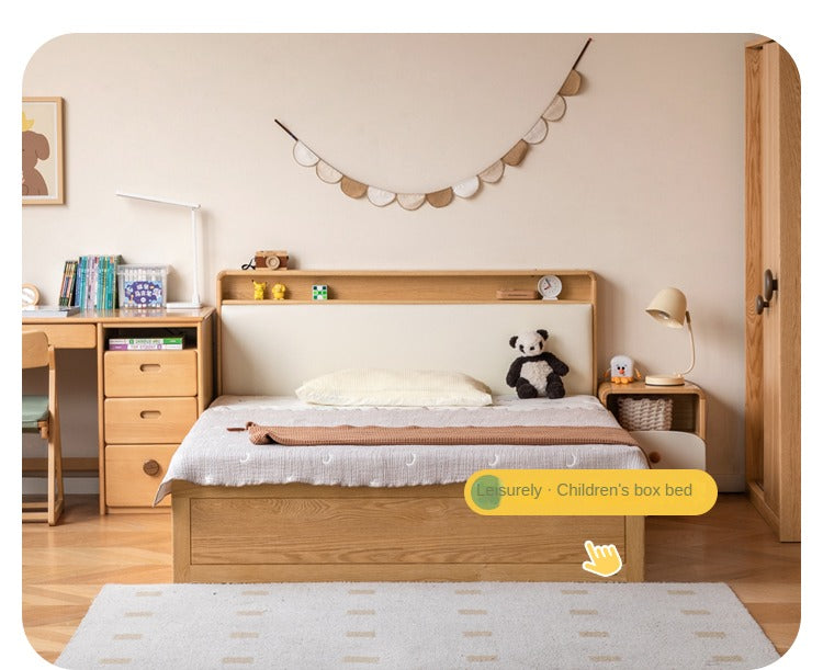 Oak Solid Wood Children's Sliding Door Wardrobe