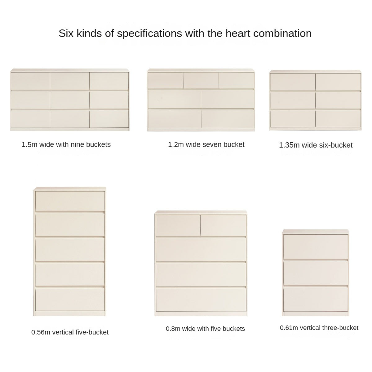 Solid Rubberwood Cream Style Chest of Drawers