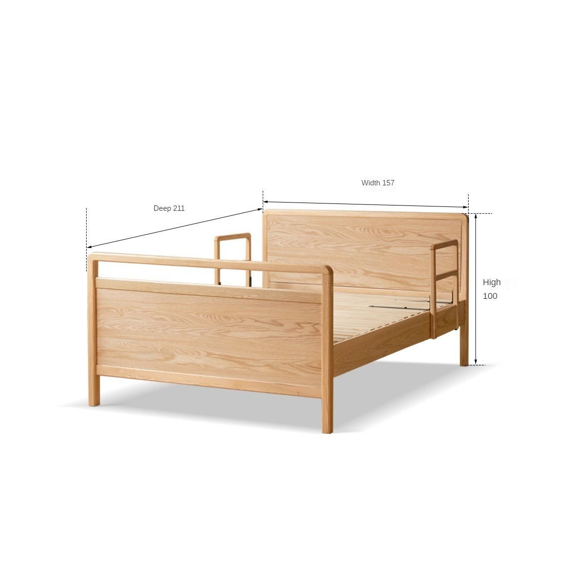 Oak Solid Wood Bed Elderly Bed Suitable For The Elderly High Bed