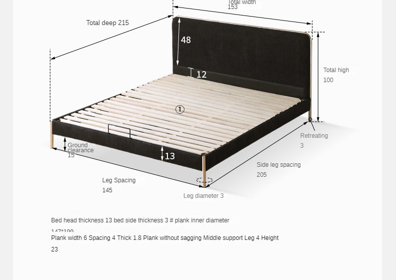 Fabric Bed Bauhaus Style Soft Bed