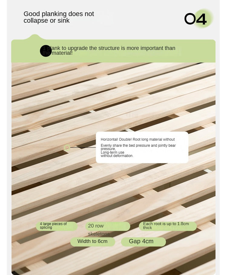 Poplar Solid Wood Cream Style Bed.