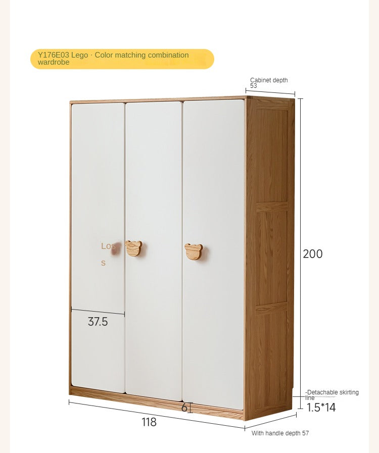 Beech Solid Wood Bedroom Furniture Set Children's Bed Montessori.