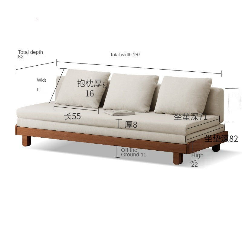 Oak, Beech solid wood sofa bed+